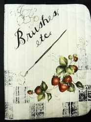 Strawberry Fabric Brush Holder