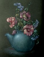 Teapot Pansies Colored Pencil Tutorial