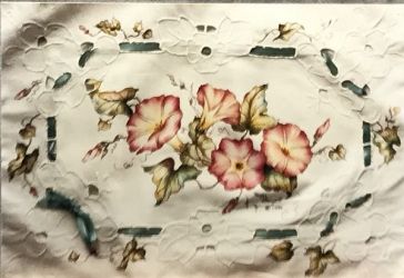 Pink Bindweed on Linen