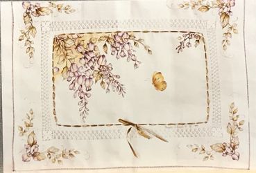 Wisteria on Linen - Pen & Ink/Dyes